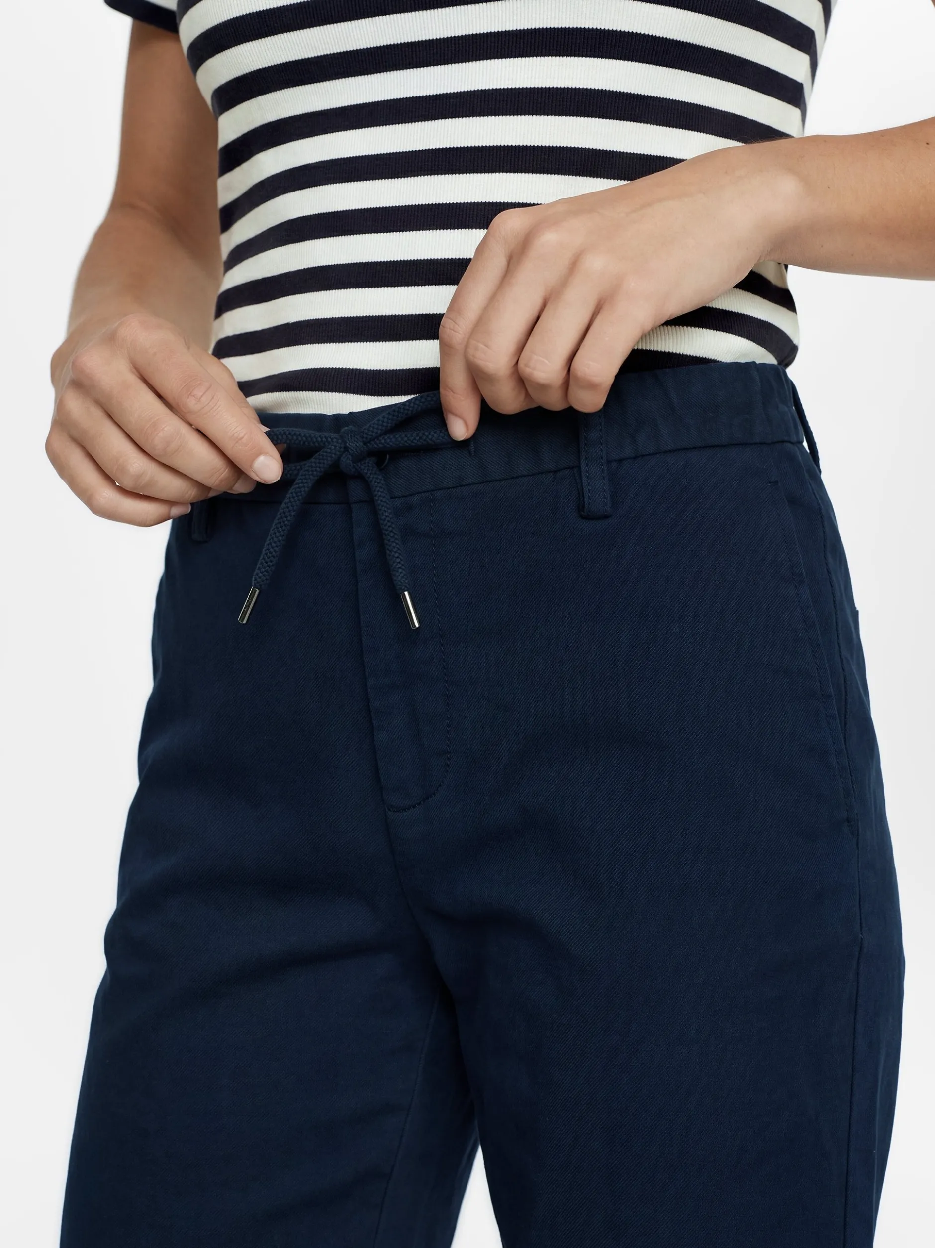 Alberto Herren Bermuda mit Leinen in marine