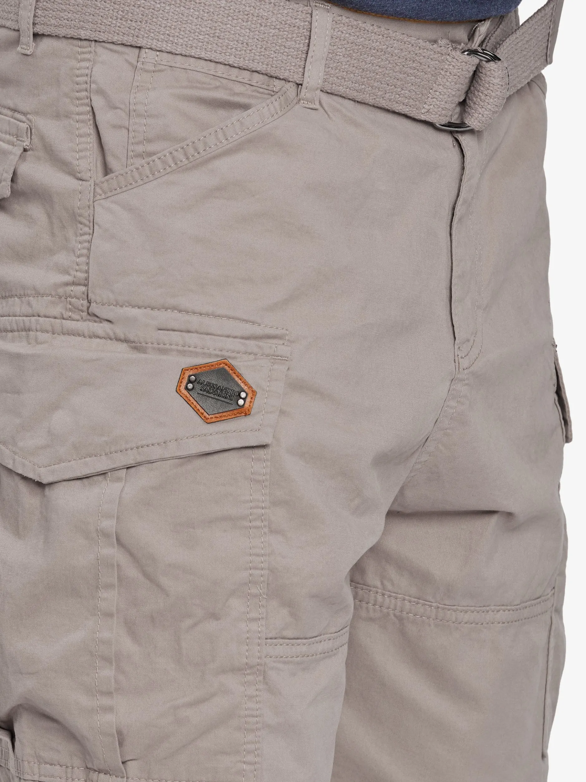 Alessandro Salvarini Herren Cargoshorts - ASLeon in hellgrau