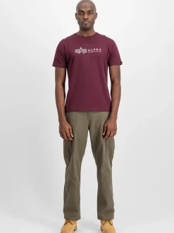 Alpha Industries Herren T-Shirt in bordeaux