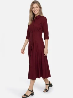 Ambiance Damen Kleid in bordeaux - Ärmel: 3/4 Arm