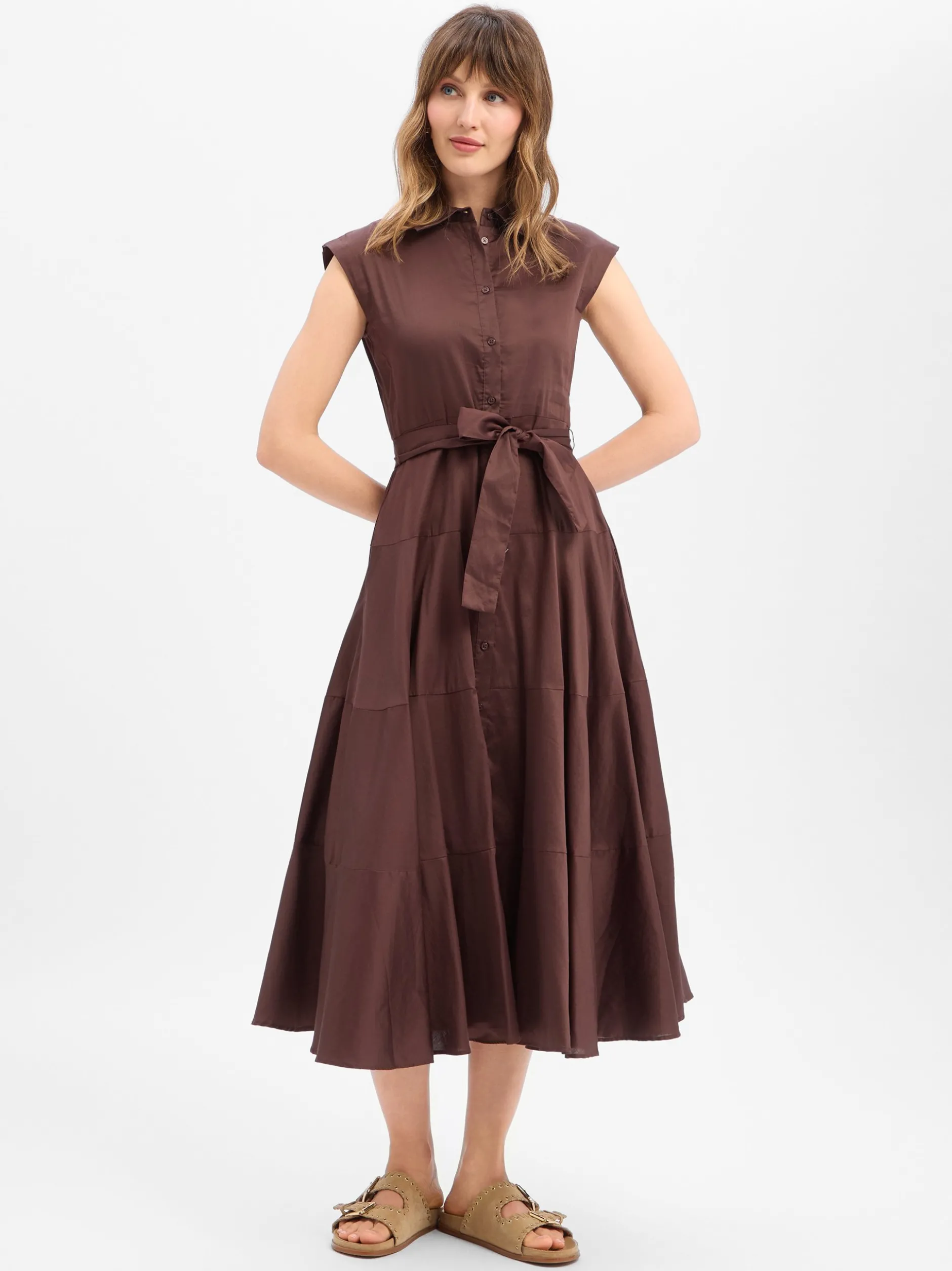 Ambiance Damen Sommerkleid in schoko - Ärmel: extra kurz