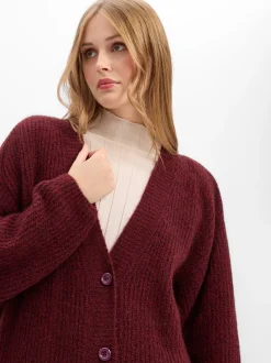 american vintage Damen Strickjacke - East in bordeaux