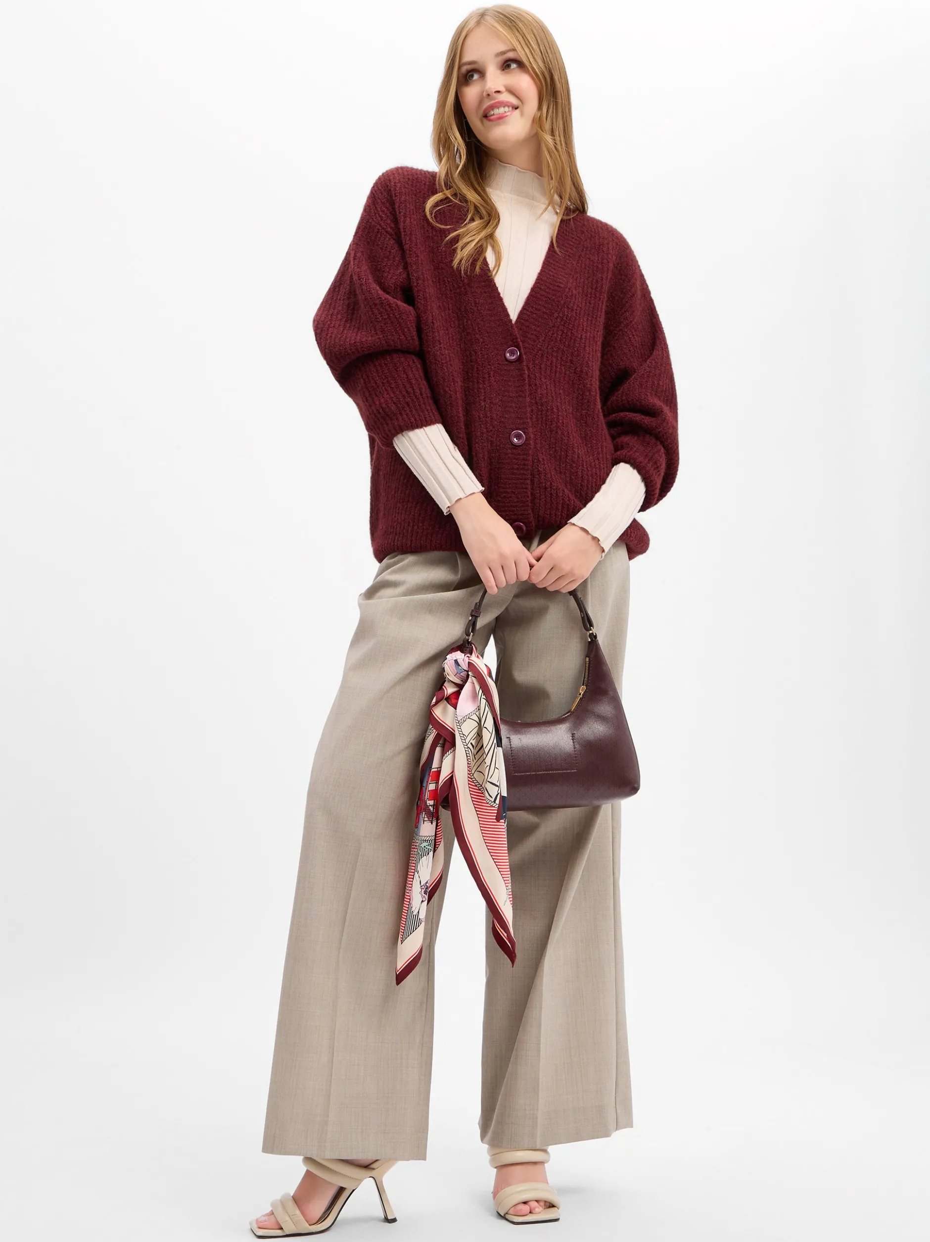 american vintage Damen Strickjacke - East in bordeaux