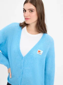 american vintage Damen Strickjacke mit Alpaka-Anteil - Nenybay in blau