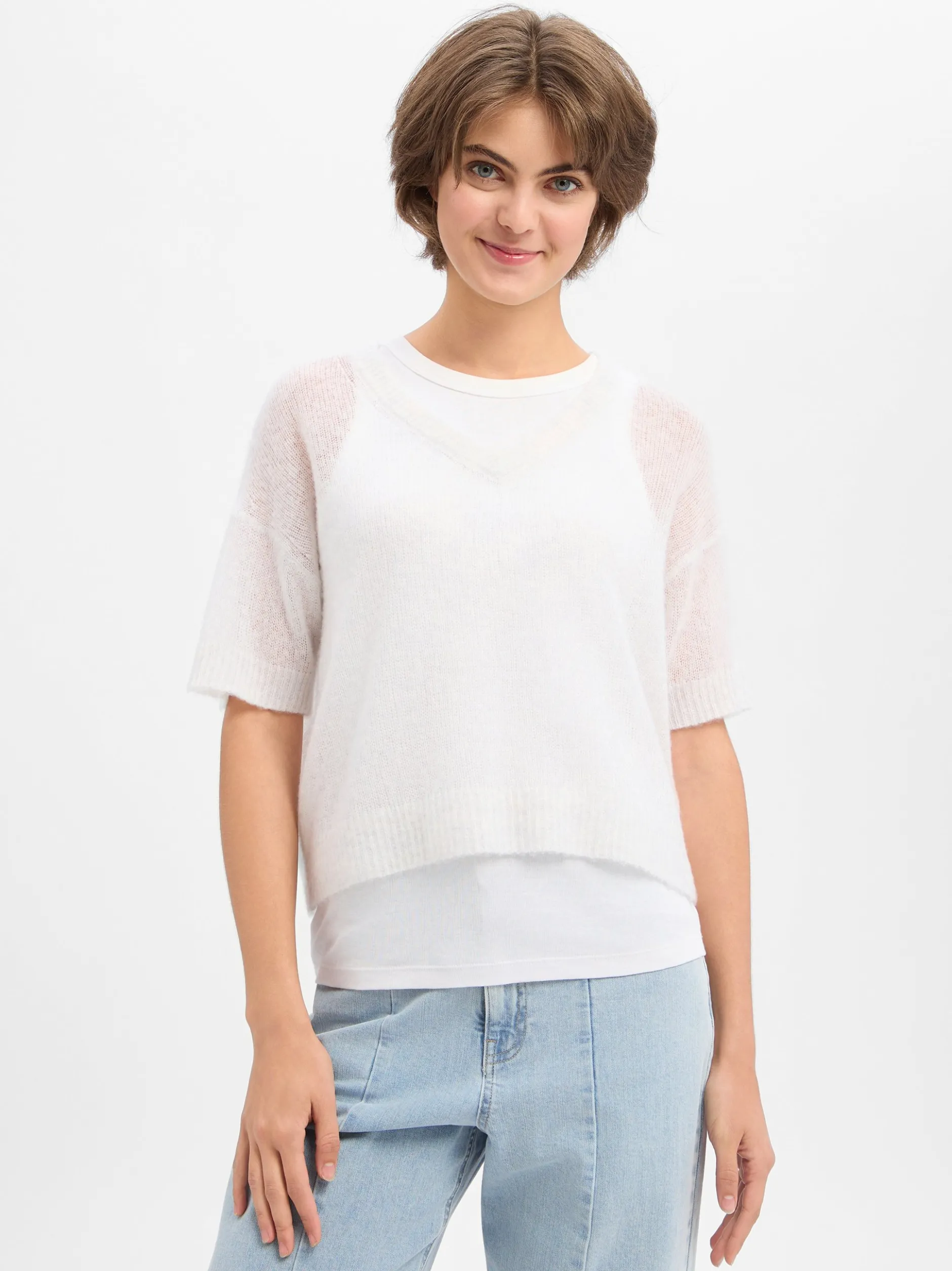 american vintage Damen Strickpullover in weiß