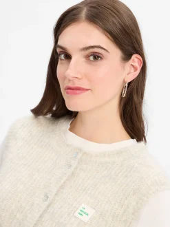 american vintage Damen Strickweste mit Alpaka-Anteil - East in beige hellgrau