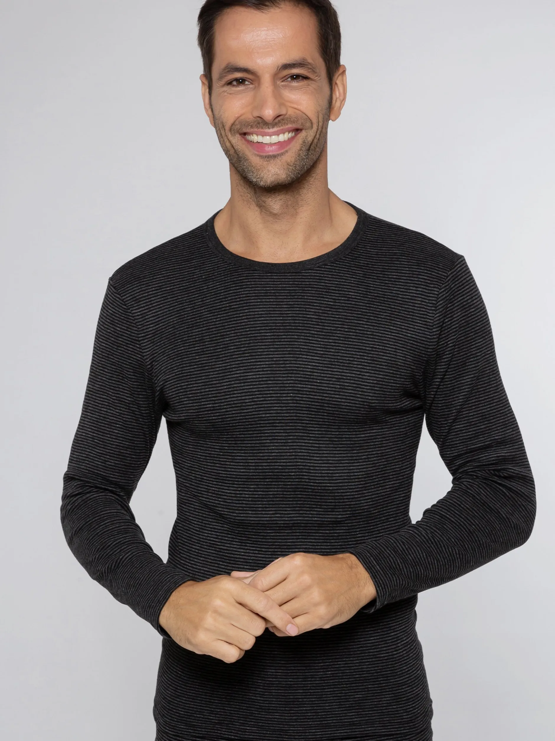 Ammann Herren Unterhemd Jeans Feinripp in grau