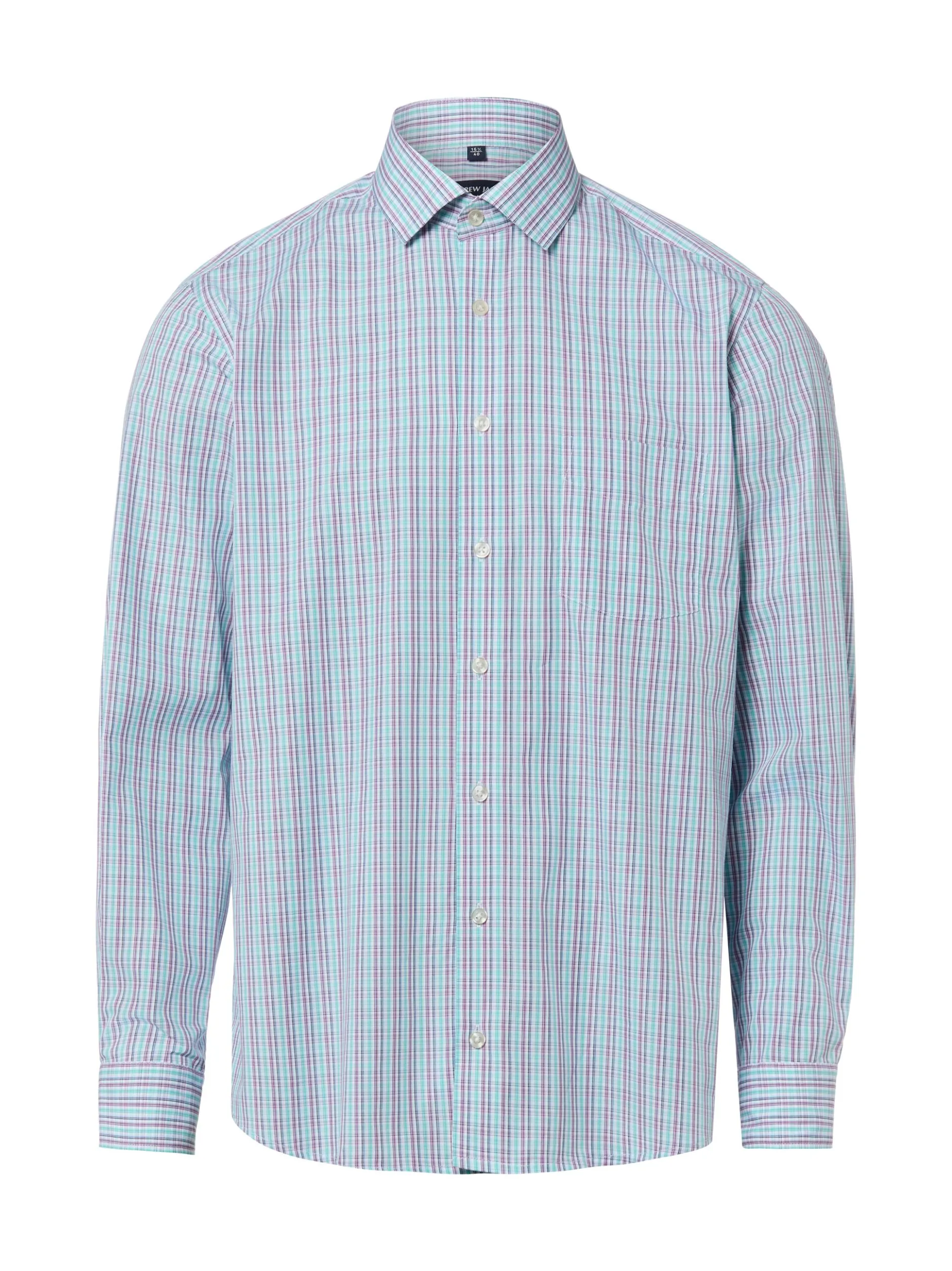 Andrew James Herren Businesshemd in aubergine mint