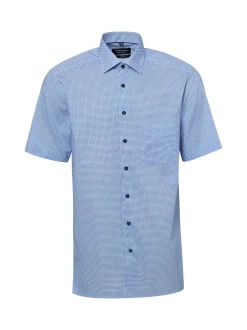 Andrew James Herren Business-Kurzarmhemd in blau