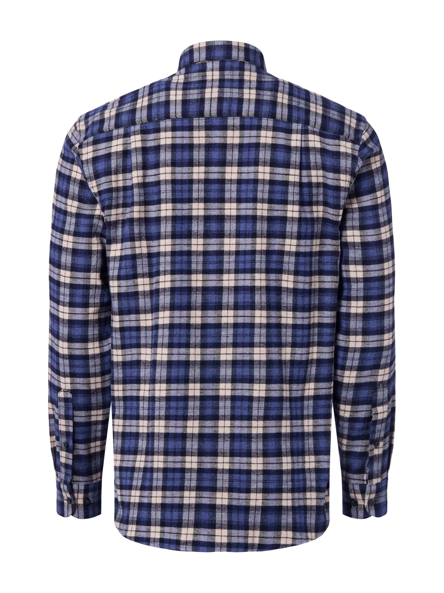 Andrew James Herren Flanellhemd in sand blau