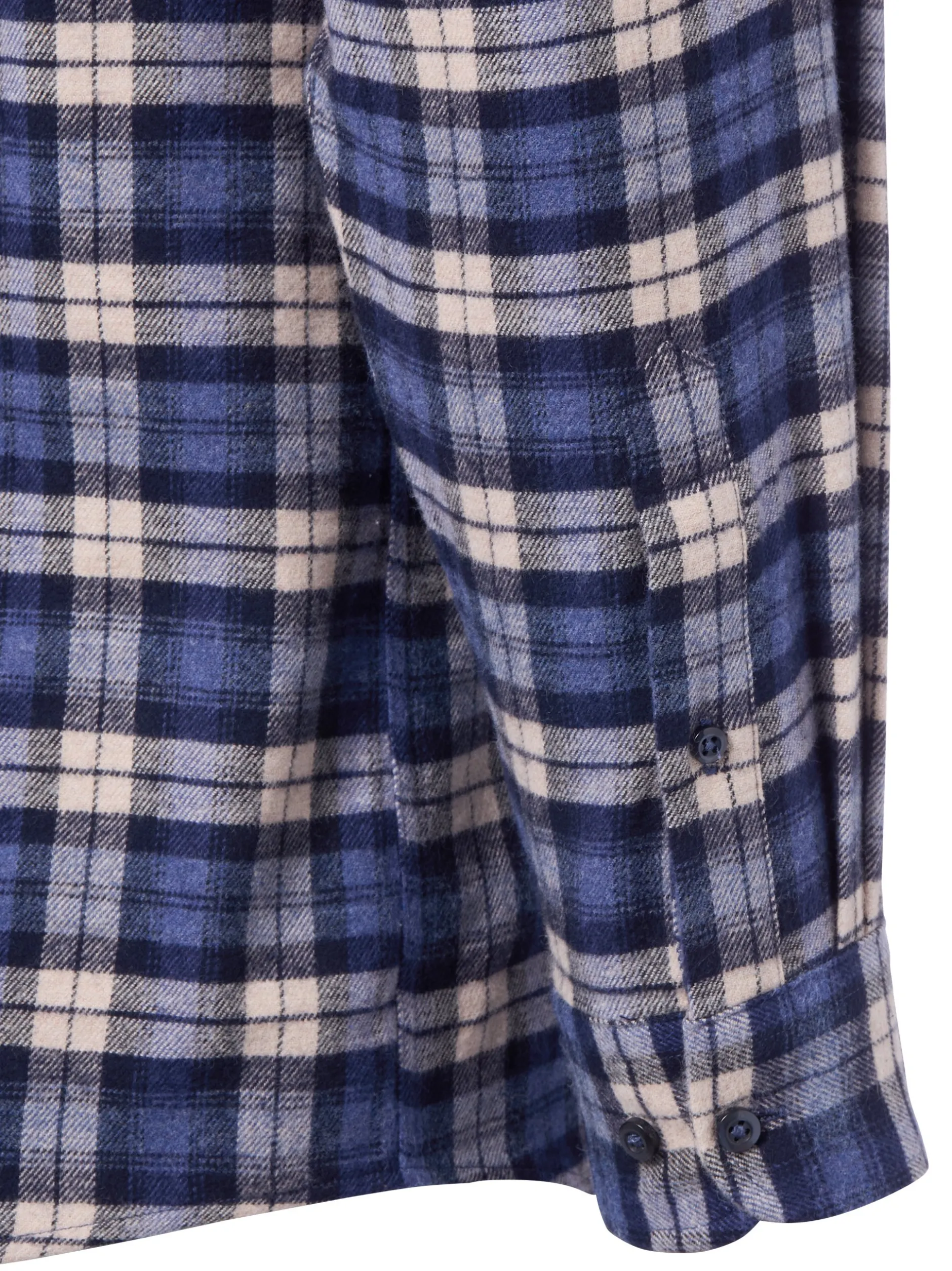 Andrew James Herren Flanellhemd in sand blau