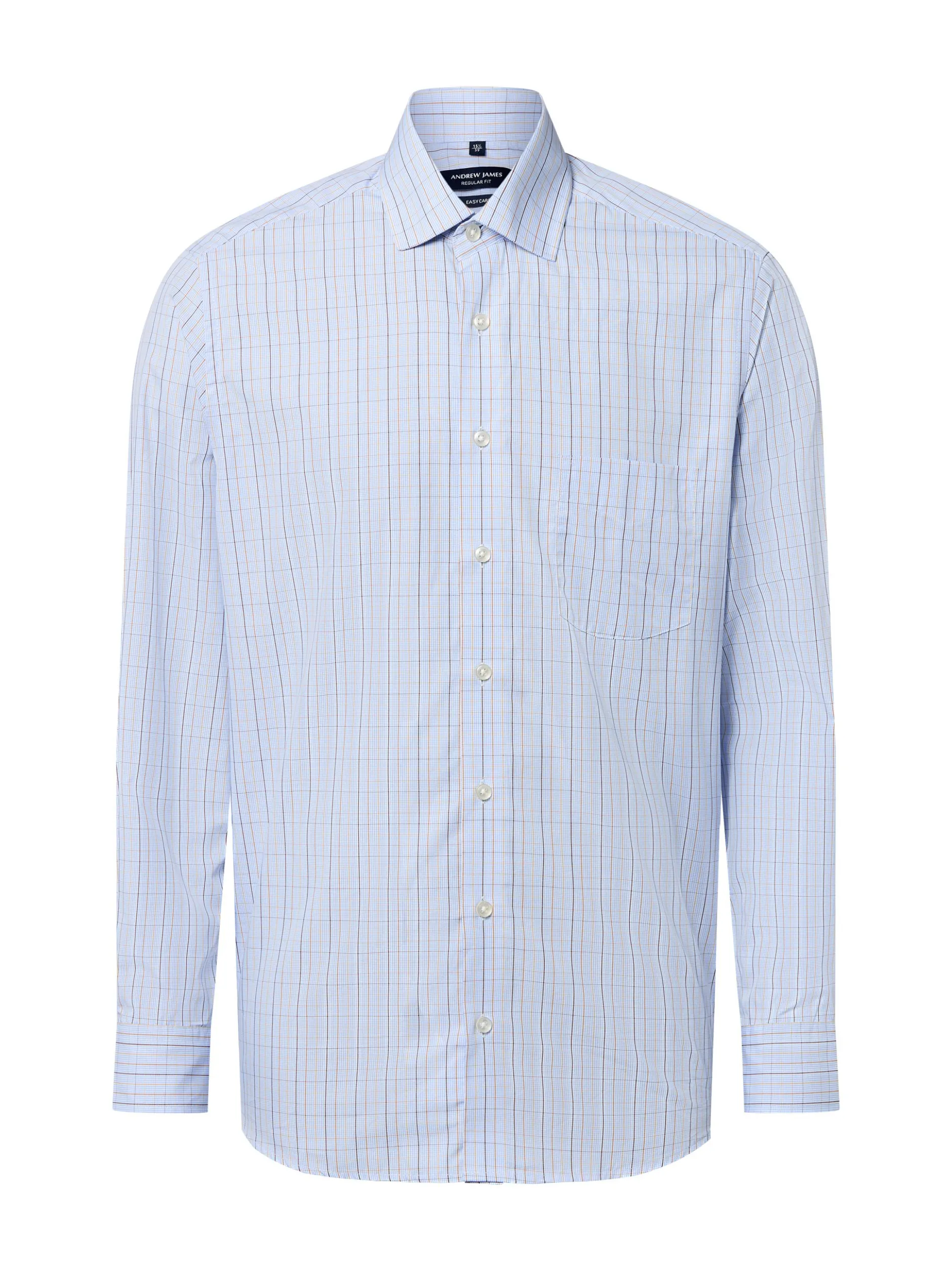Andrew James Herren Hemd in hellblau braun