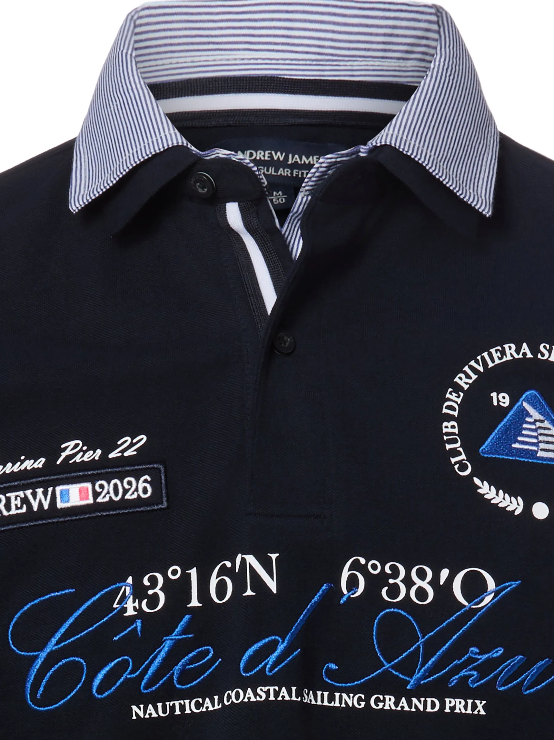 Andrew James Herren Poloshirt in marine - Ärmel: kurzarm