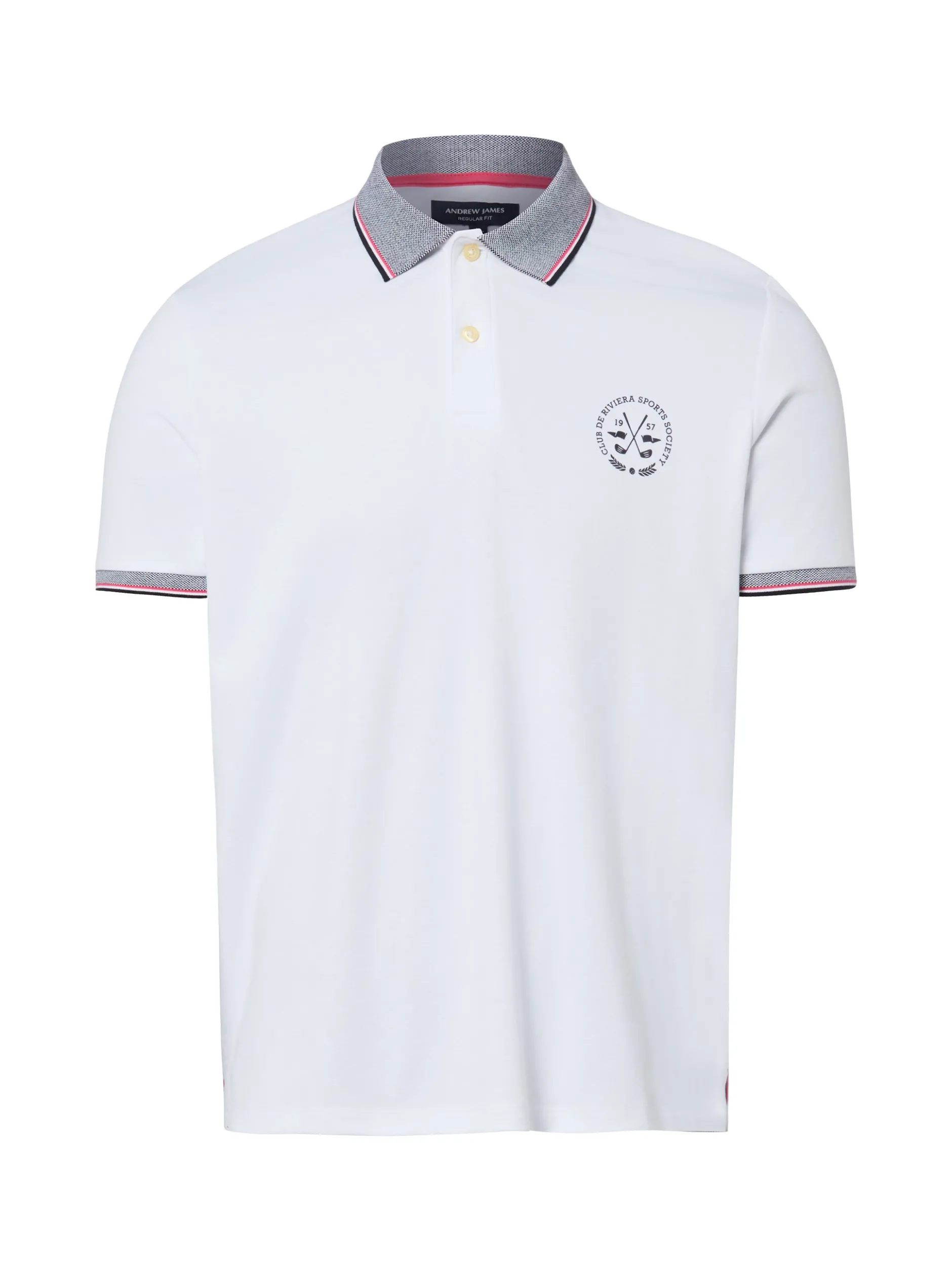 Andrew James Herren Poloshirt in weiß - Ärmel: kurzarm
