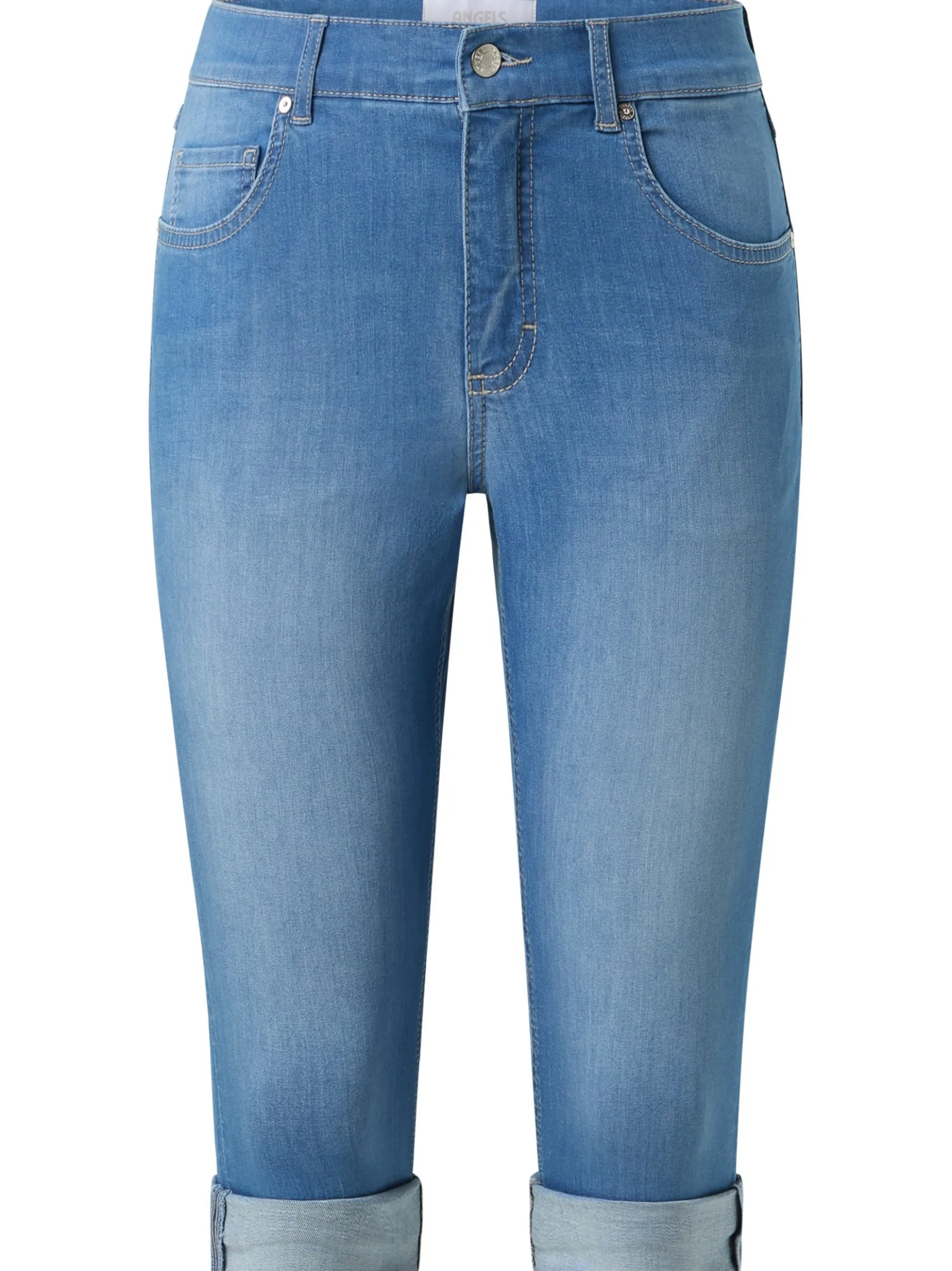 Angels Damen Jeans - Capri Turn Up in light stone