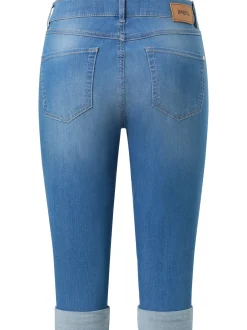 Angels Damen Jeans - Capri Turn Up in light stone