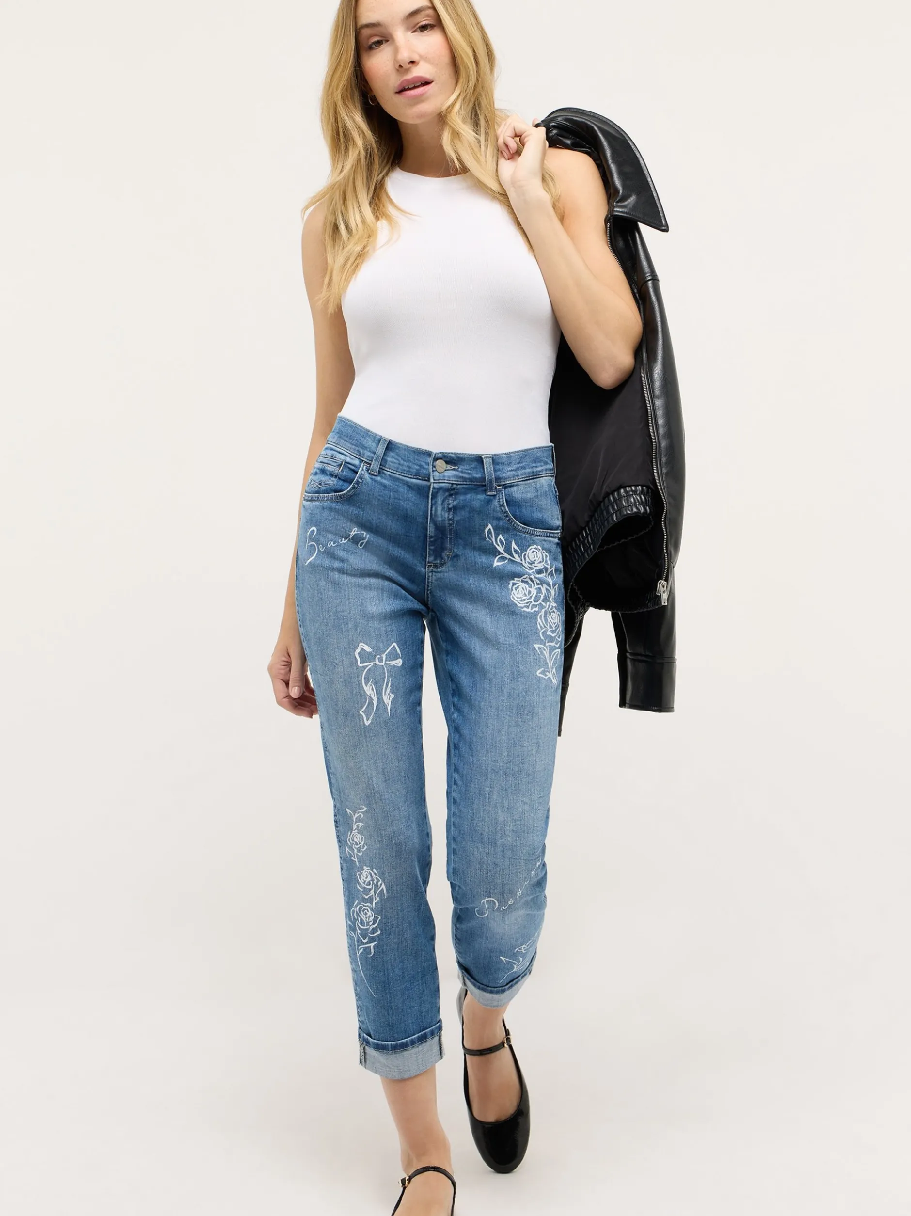 Angels Damen Jeans - Darleen Beauty in medium stone