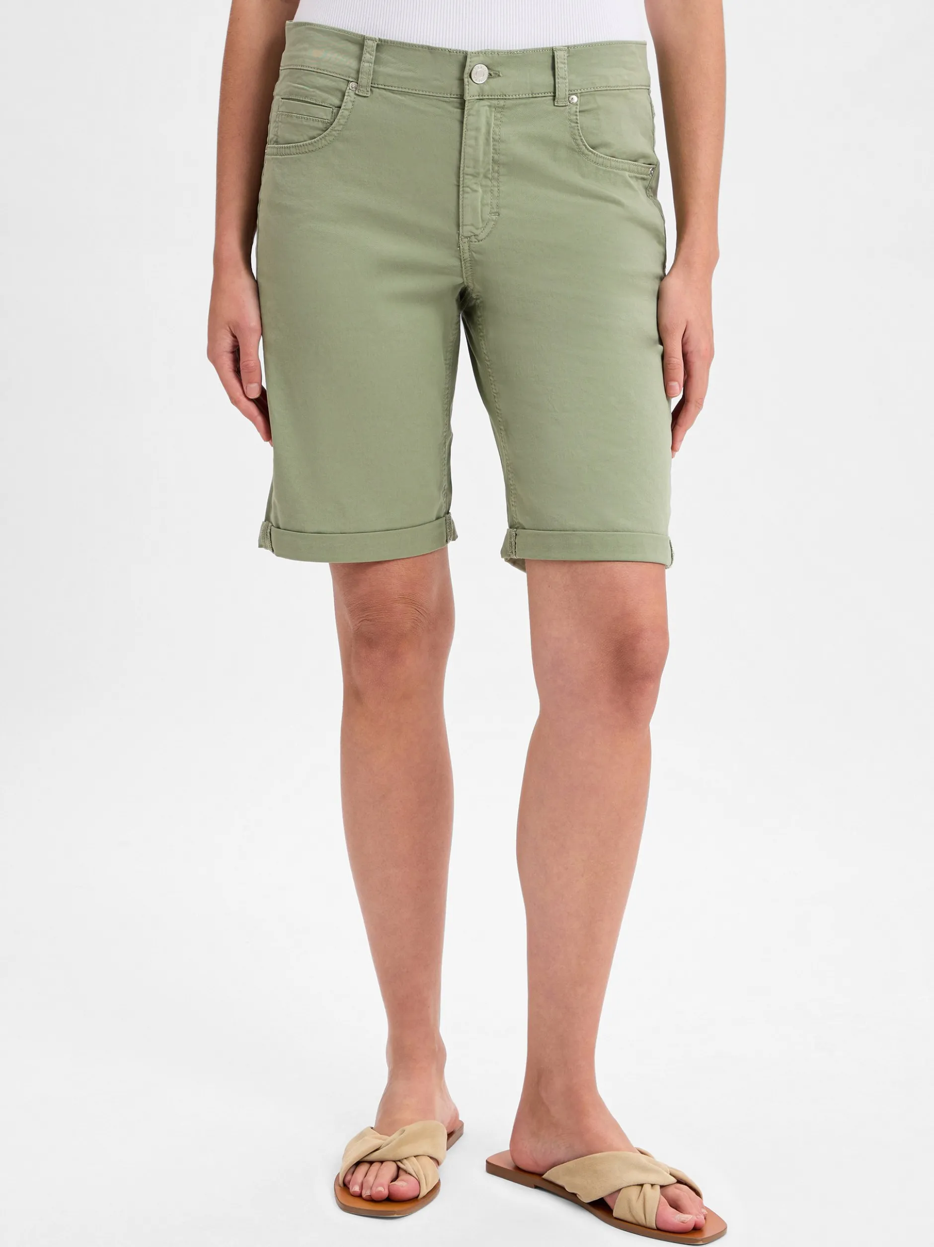 Angels Damen Shorts in lind - Länge: kurz