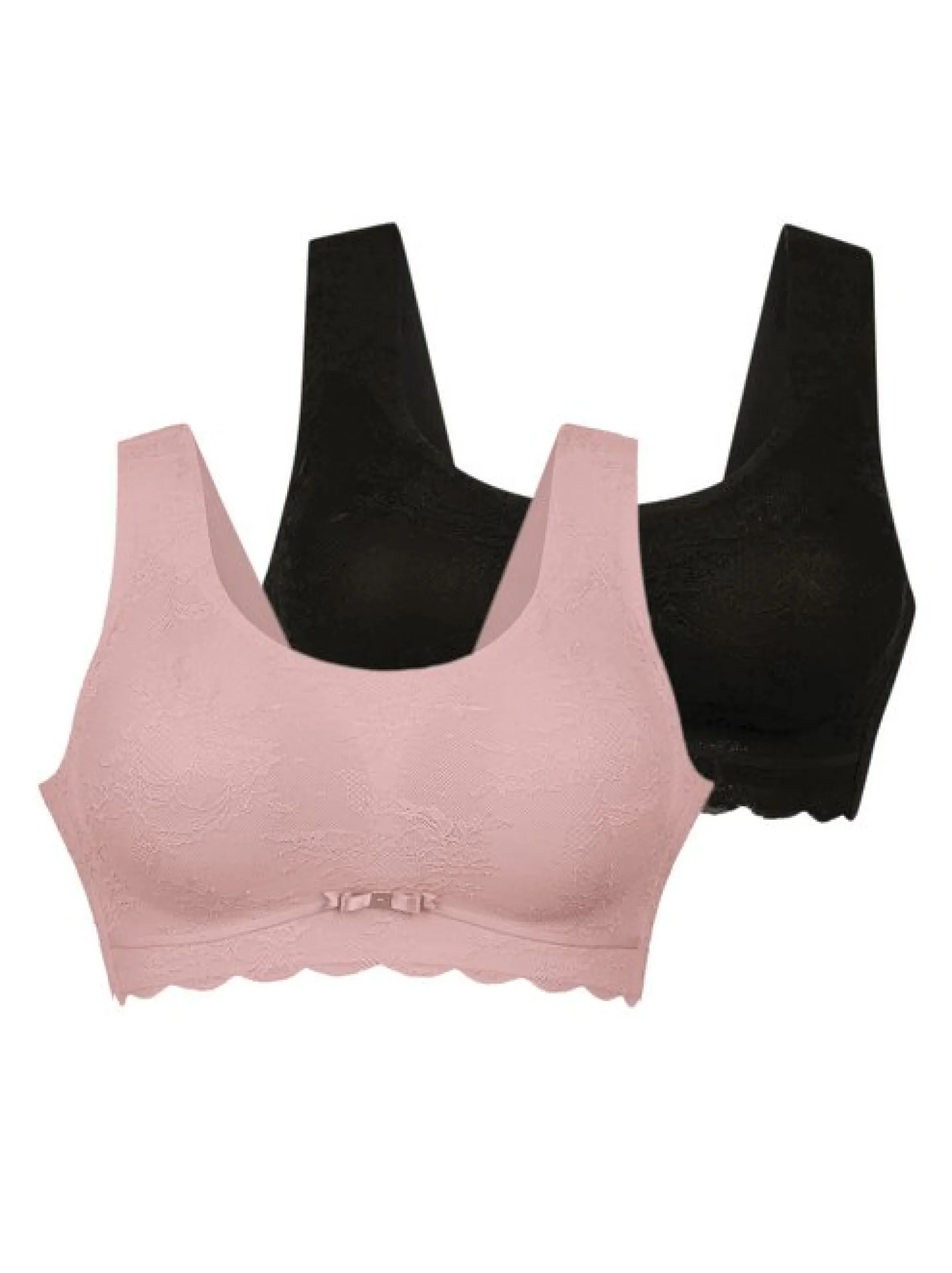 Anita Damen Bralette - Essential Lace im 2er-Pack in schwarz altrosa