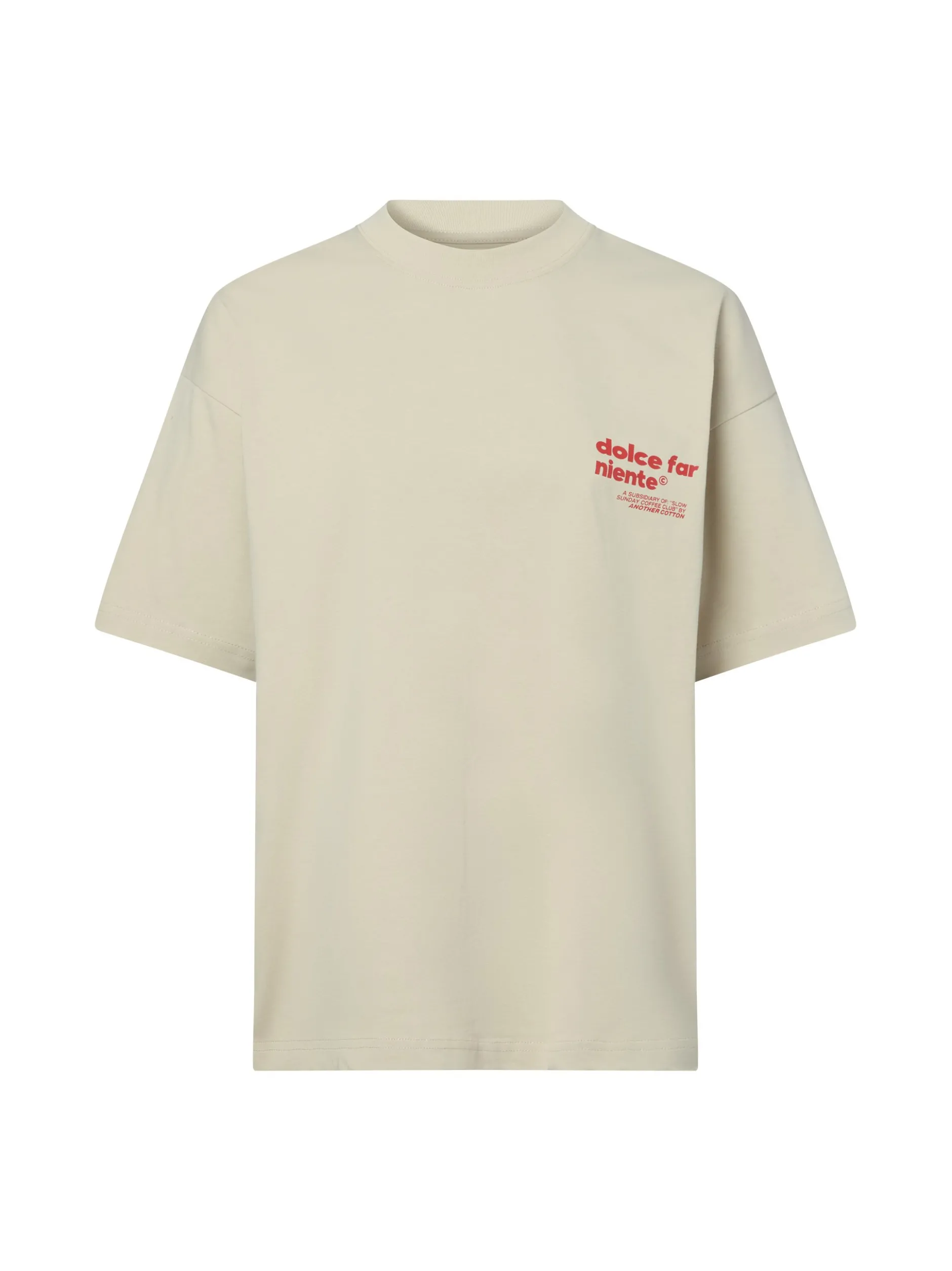 Another Cotton Lab Damen T-Shirt - Leisure Club in beige rot