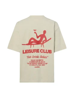 Another Cotton Lab Damen T-Shirt - Leisure Club in beige rot