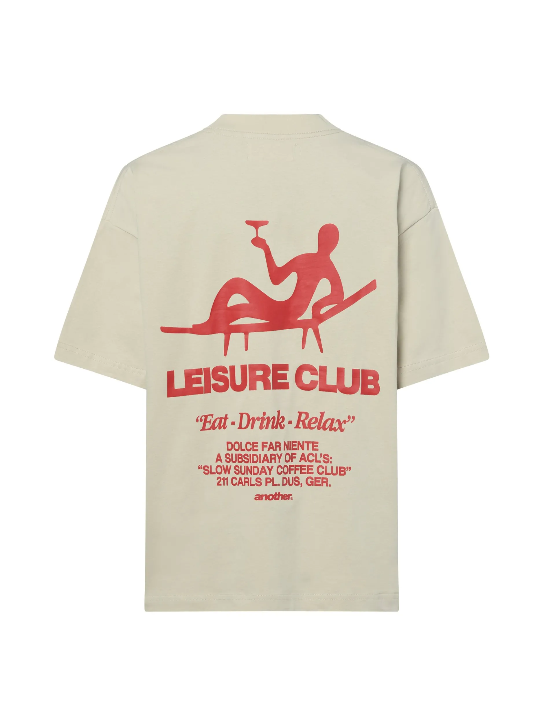 Another Cotton Lab Damen T-Shirt - Leisure Club in beige rot