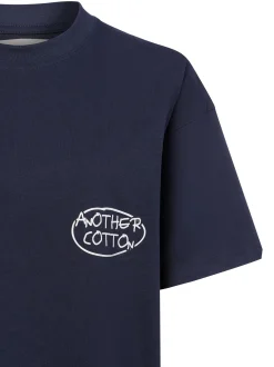 Another Cotton Lab Damen T-Shirt - Pasta Night in marine weiß