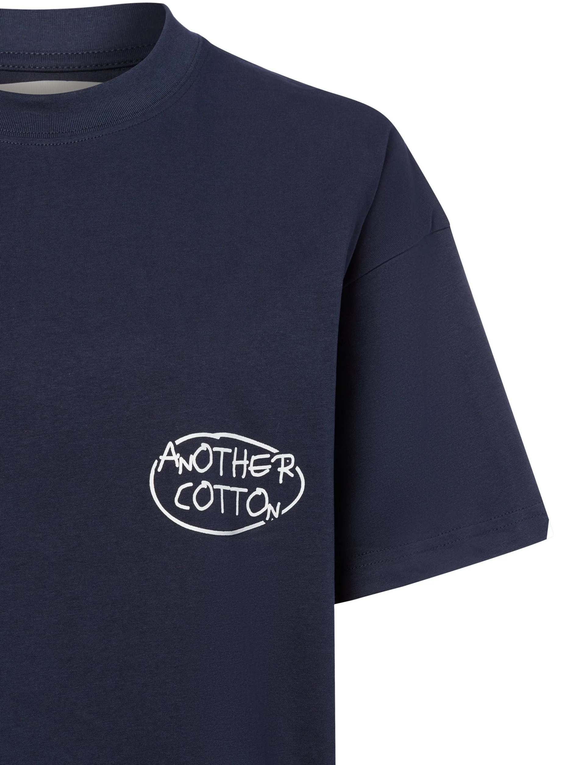 Another Cotton Lab Damen T-Shirt - Pasta Night in marine weiß