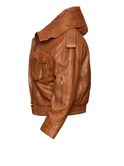 Apple of Eden Damen Lederjacke in cognac