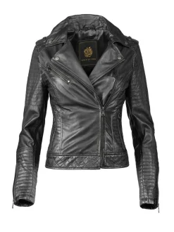 Apple of Eden Damen Lederjacke in schwarz