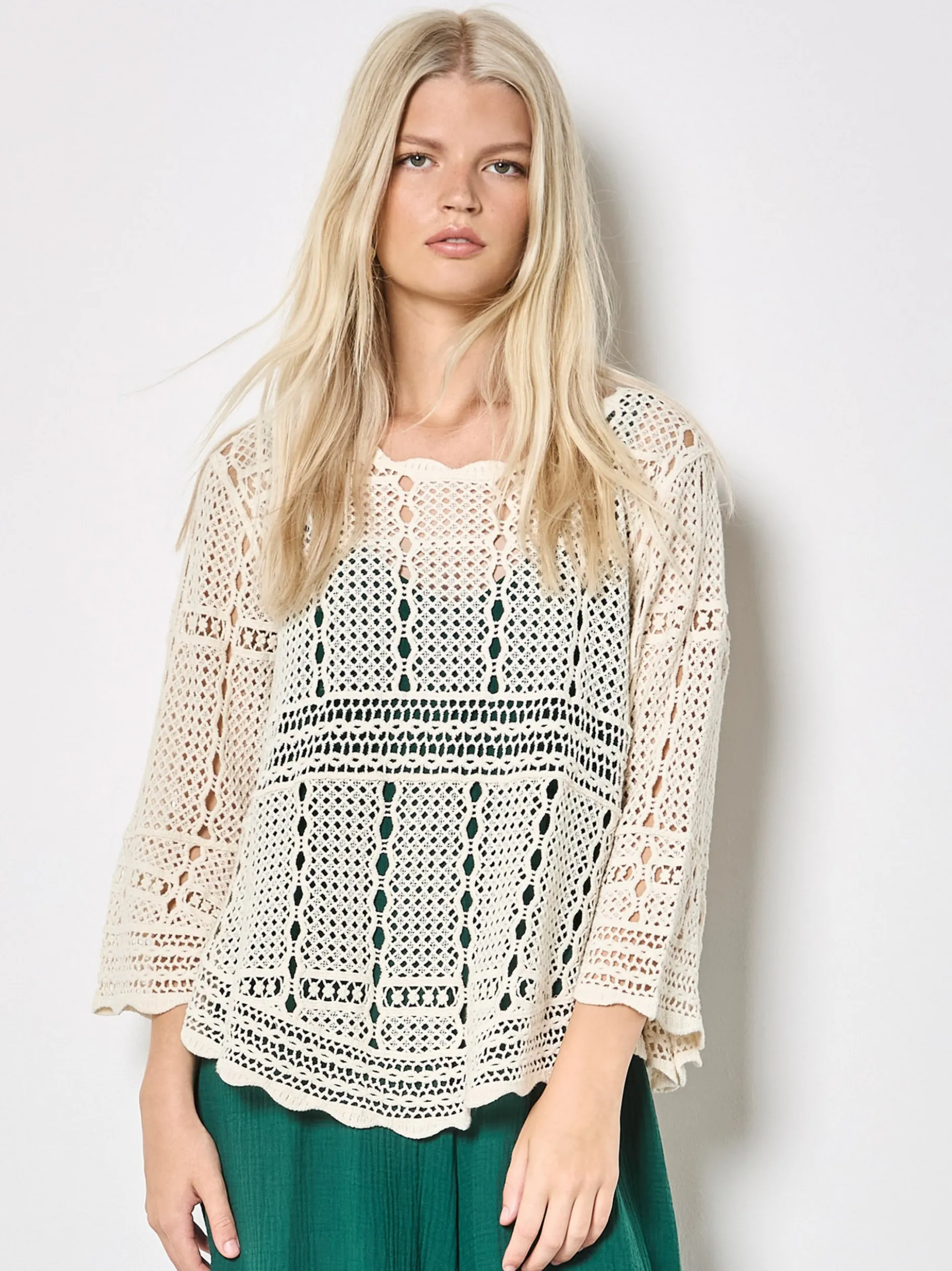 Apricot Damen Bluse in beige - Ausschnitt: Rundhals