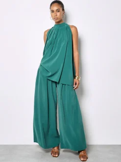 Apricot Damen Bluse in blau - Ausschnitt: Stehkragen