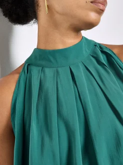 Apricot Damen Bluse in blau - Ausschnitt: Stehkragen