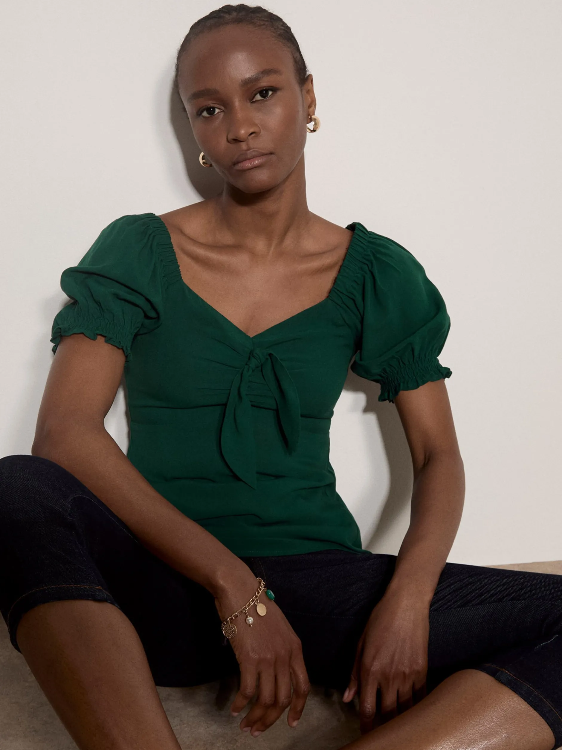 Apricot Damen Bluse in grün - Ärmel: 3/4 Arm