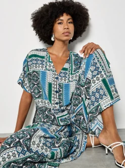 Apricot Damen Bluse in mehrfarbig blau - Ärmel: kurzarm