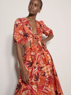 Apricot Damen Bluse in rot - Ausschnitt: V-Ausschnitt