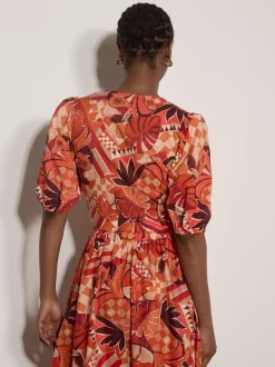 Apricot Damen Bluse in rot - Ausschnitt: V-Ausschnitt