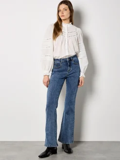 Apricot Damen Bluse in weiß - Ausschnitt: Stehkragen