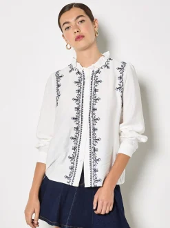 Apricot Damen Bluse in weiß - Ärmel: langarm