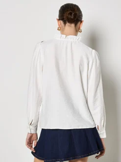 Apricot Damen Bluse in weiß - Ärmel: langarm