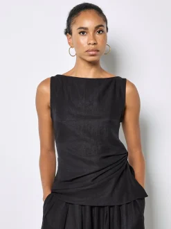 Apricot Damen Blusentop in schwarz - Ärmel: ohne Arm