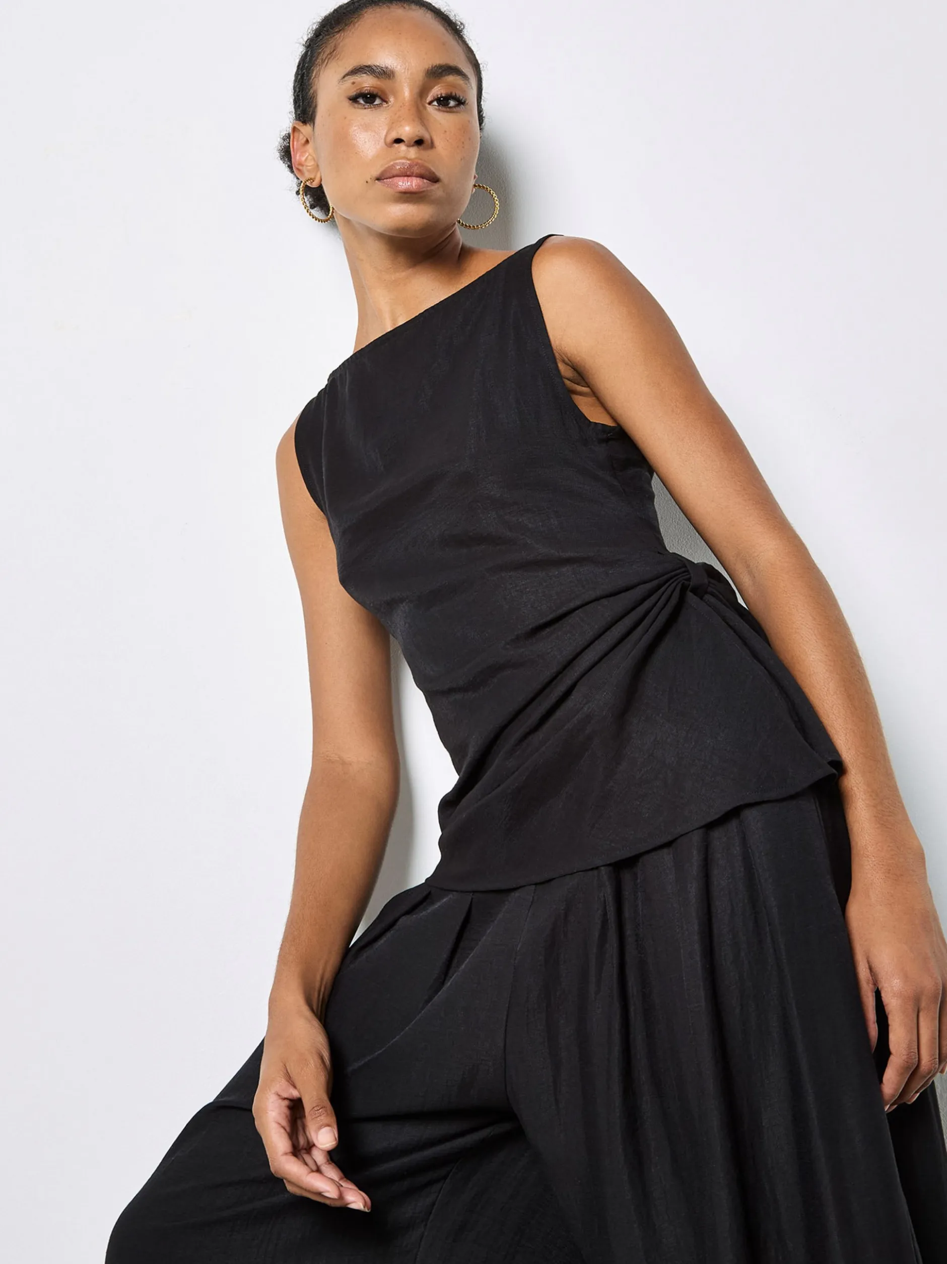 Apricot Damen Blusentop in schwarz - Ärmel: ohne Arm