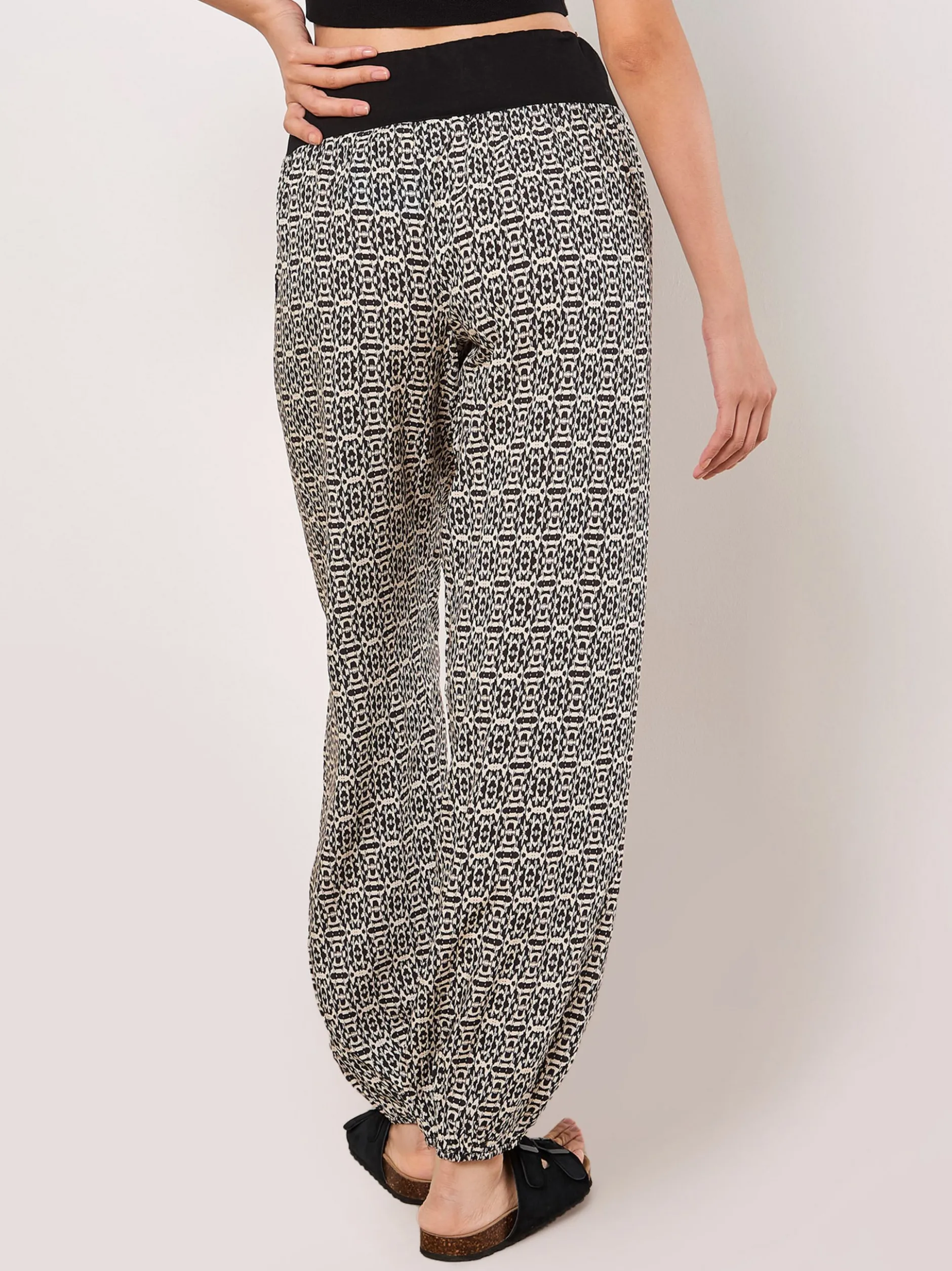 Apricot Damen Hose in schwarz weiß - Länge: lang