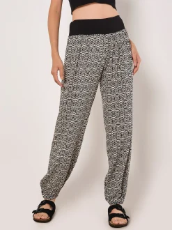 Apricot Damen Hose in schwarz weiß - Länge: lang