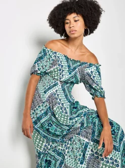 Apricot Damen Maxikleid in blau - Ausschnitt: Karree