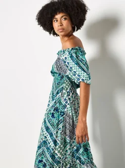 Apricot Damen Maxikleid in blau - Ausschnitt: Karree