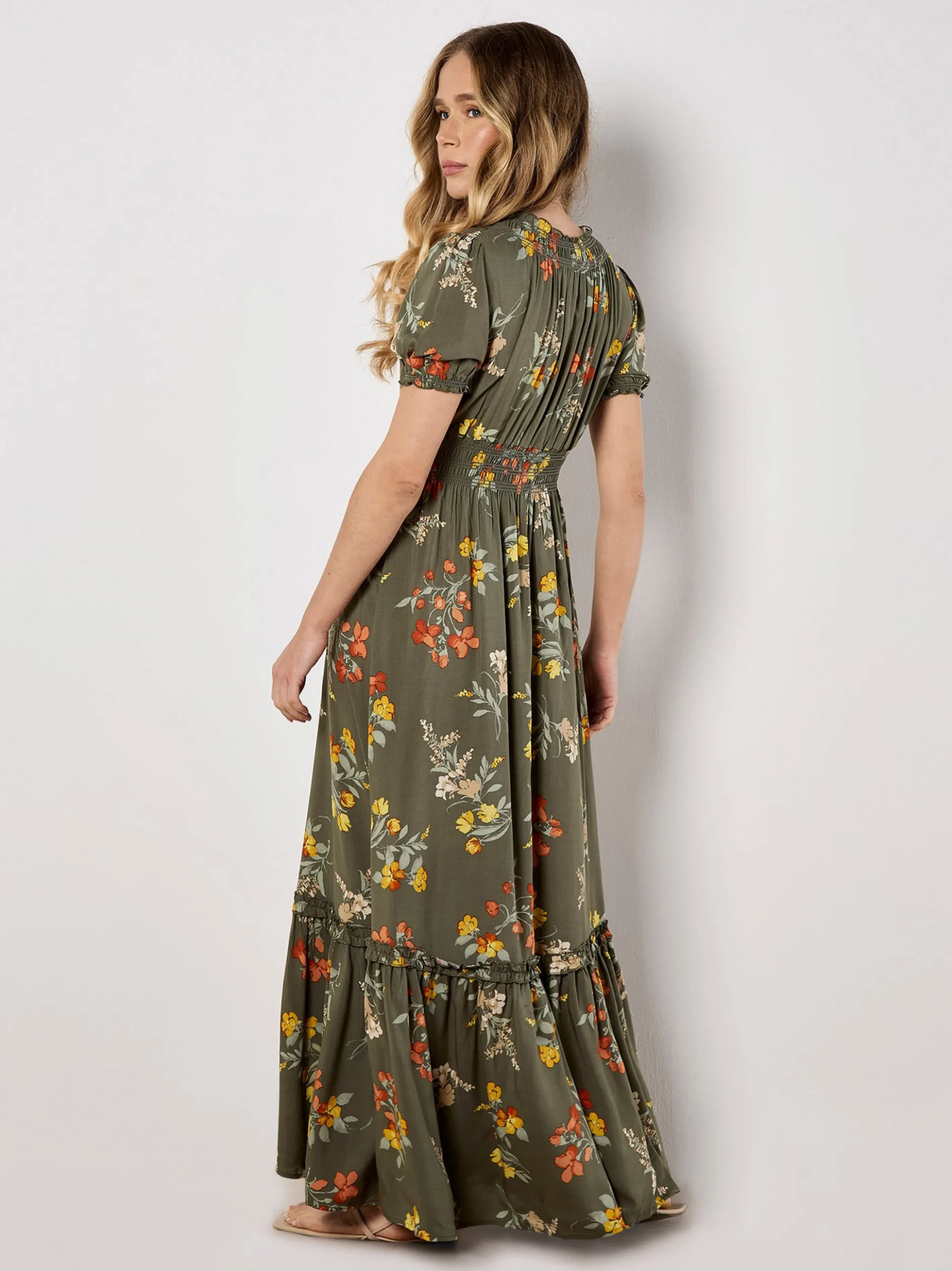 Apricot Damen Maxikleid in oliv - Länge: lang