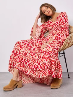 Apricot Damen Maxikleid in rot - Länge: lang