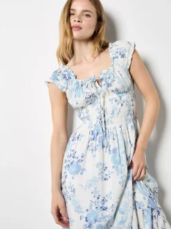 Apricot Damen Midikleid in beige ecru - Länge: midi
