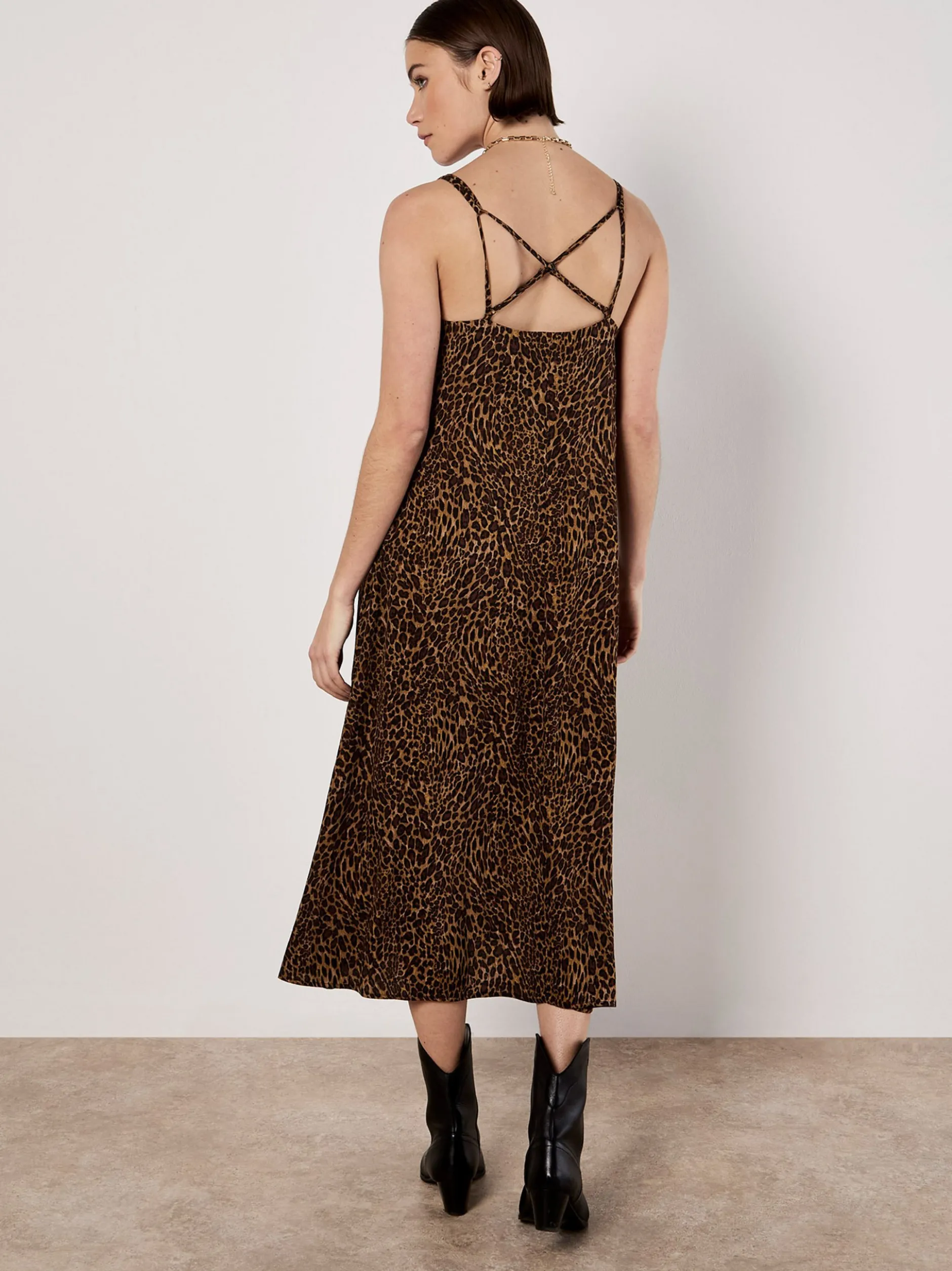 Apricot Damen Midikleid in braun mehrfarbig